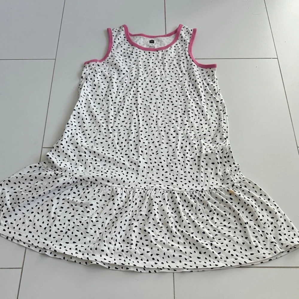 Tea collection White Sleeveless Dress with Black Polka Dots 10